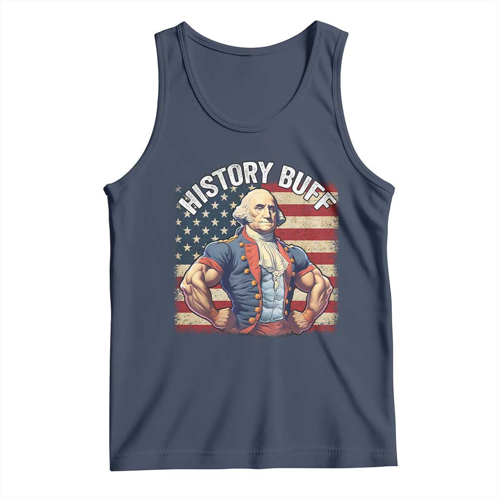 Funny George Washington Weightlifting History Buff Tank Top 4th of July Patriotic - Wonder Print Shop