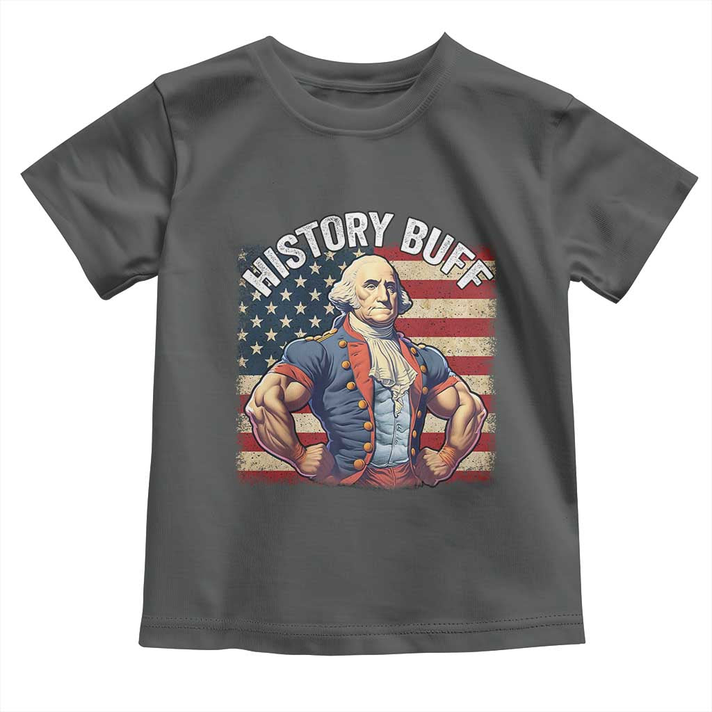 Funny George Washington Weightlifting History Buff Toddler T Shirt 4th of July Patriotic - Wonder Print Shop