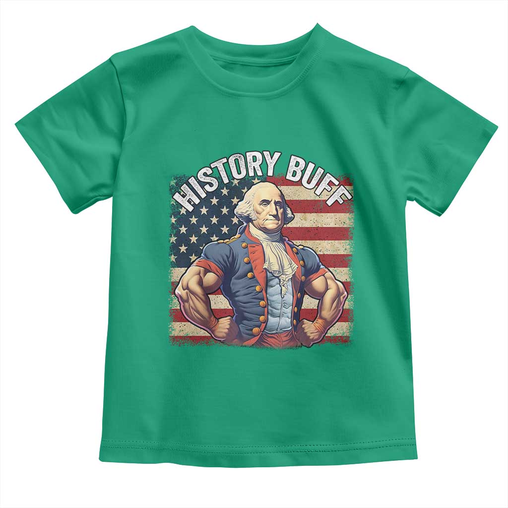 Funny George Washington Weightlifting History Buff Toddler T Shirt 4th of July Patriotic - Wonder Print Shop