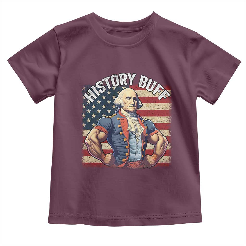 Funny George Washington Weightlifting History Buff Toddler T Shirt 4th of July Patriotic - Wonder Print Shop