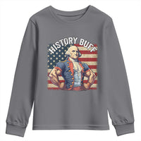 Funny George Washington Weightlifting History Buff Youth Sweatshirt 4th of July Patriotic - Wonder Print Shop