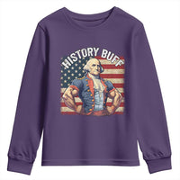Funny George Washington Weightlifting History Buff Youth Sweatshirt 4th of July Patriotic - Wonder Print Shop