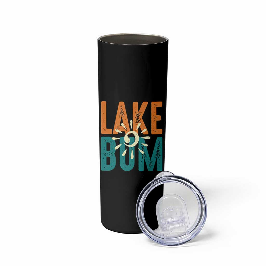 Funny Lake Bum Summer Vacation Skinny Tumbler Lake Life Sun Light - Wonder Print Shop