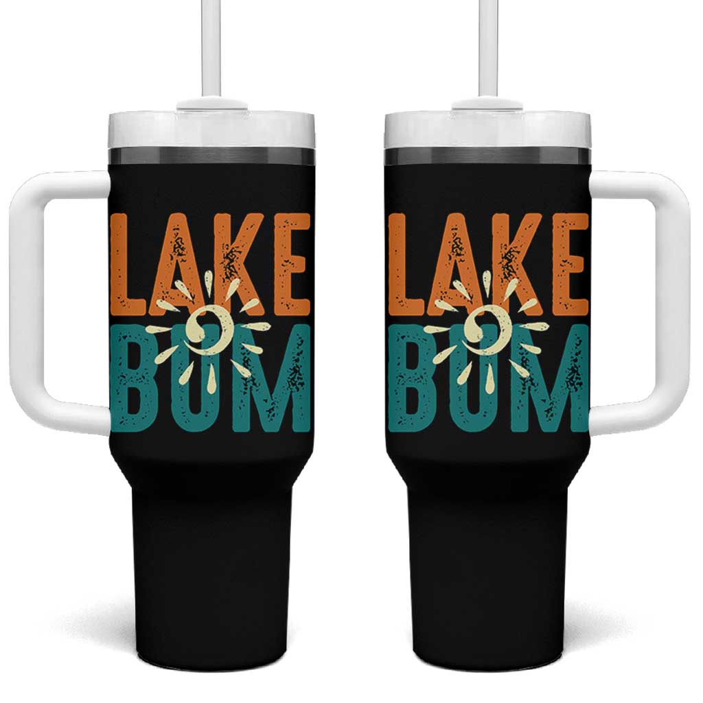 Funny Lake Bum Summer Vacation Tumbler With Handle Lake Life Sun Light - Wonder Print Shop