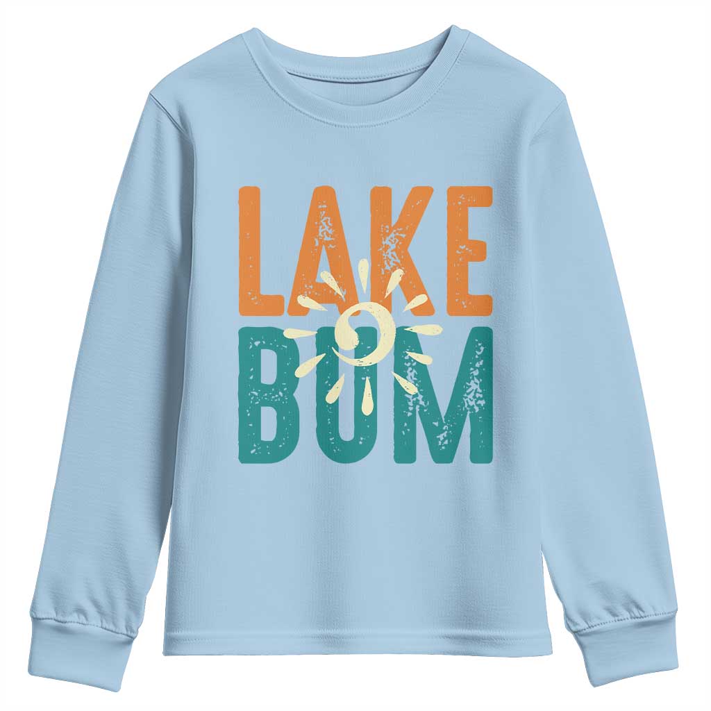 Funny Lake Bum Summer Vacation Youth Sweatshirt Lake Life Sun Light - Wonder Print Shop