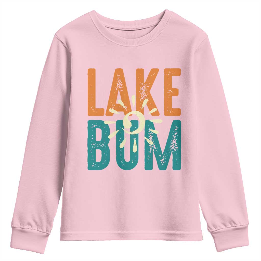 Funny Lake Bum Summer Vacation Youth Sweatshirt Lake Life Sun Light - Wonder Print Shop