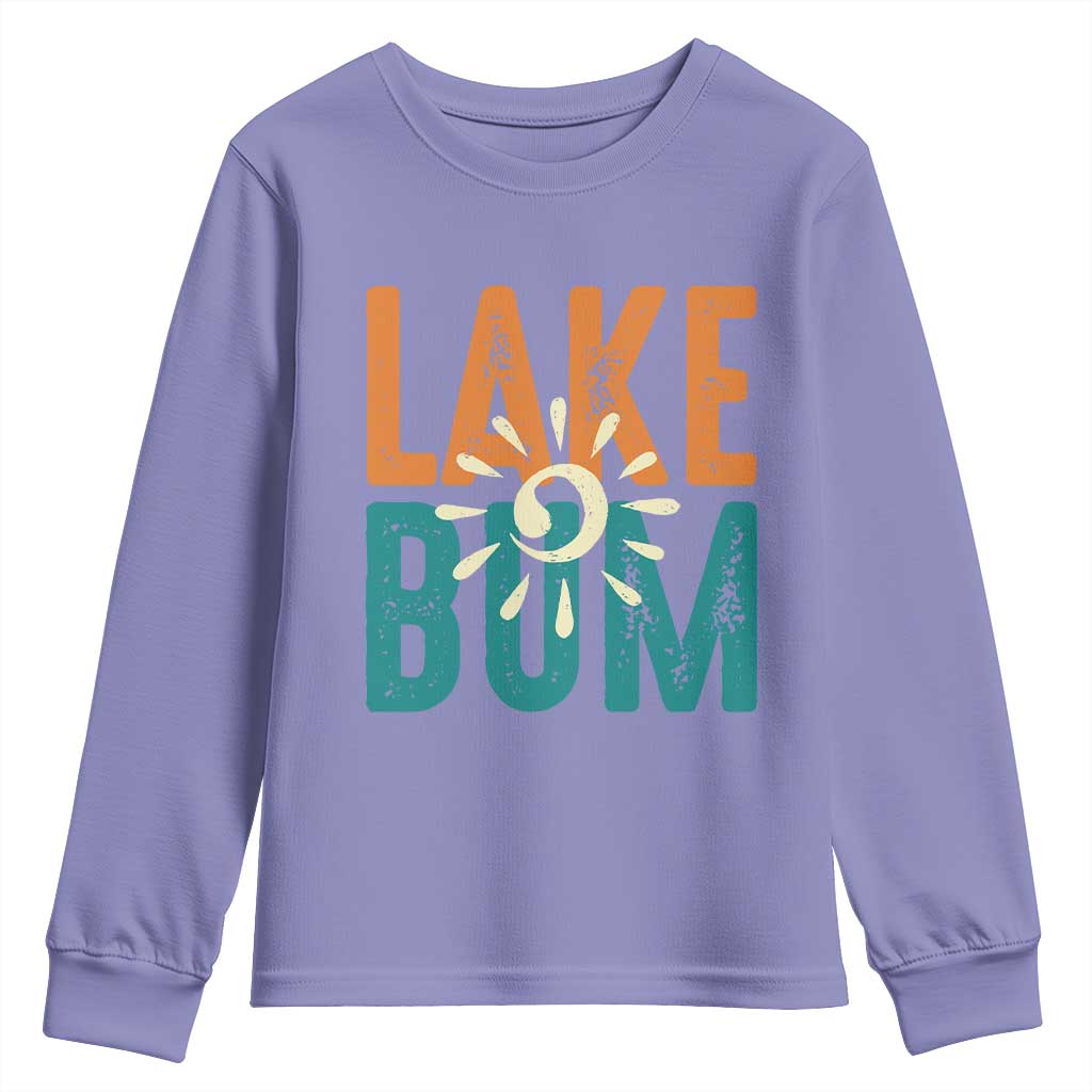 Funny Lake Bum Summer Vacation Youth Sweatshirt Lake Life Sun Light - Wonder Print Shop