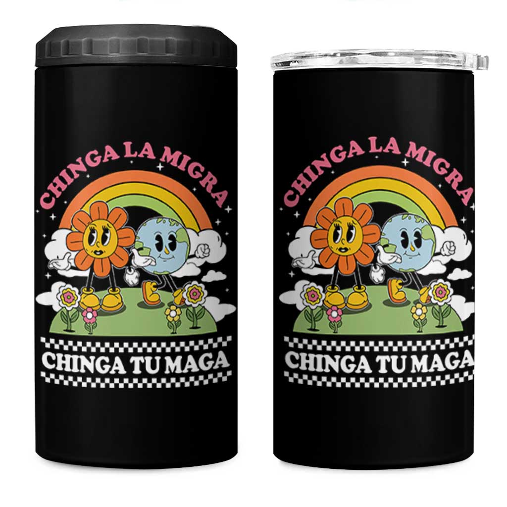 Chinga La Migra Chinga Tu Maga 4 in 1 Can Cooler Tumbler Immigration Rights - Wonder Print Shop