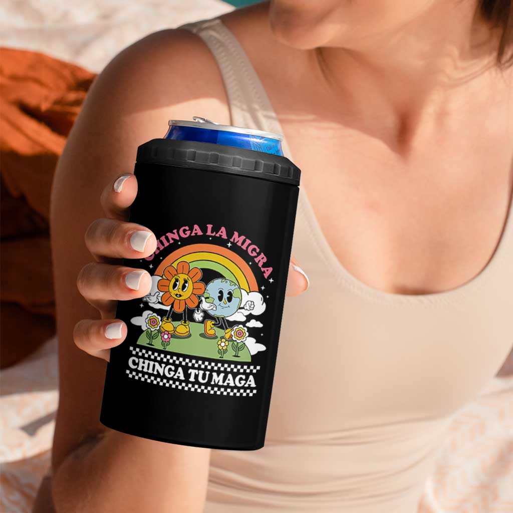 Chinga La Migra Chinga Tu Maga 4 in 1 Can Cooler Tumbler Immigration Rights - Wonder Print Shop
