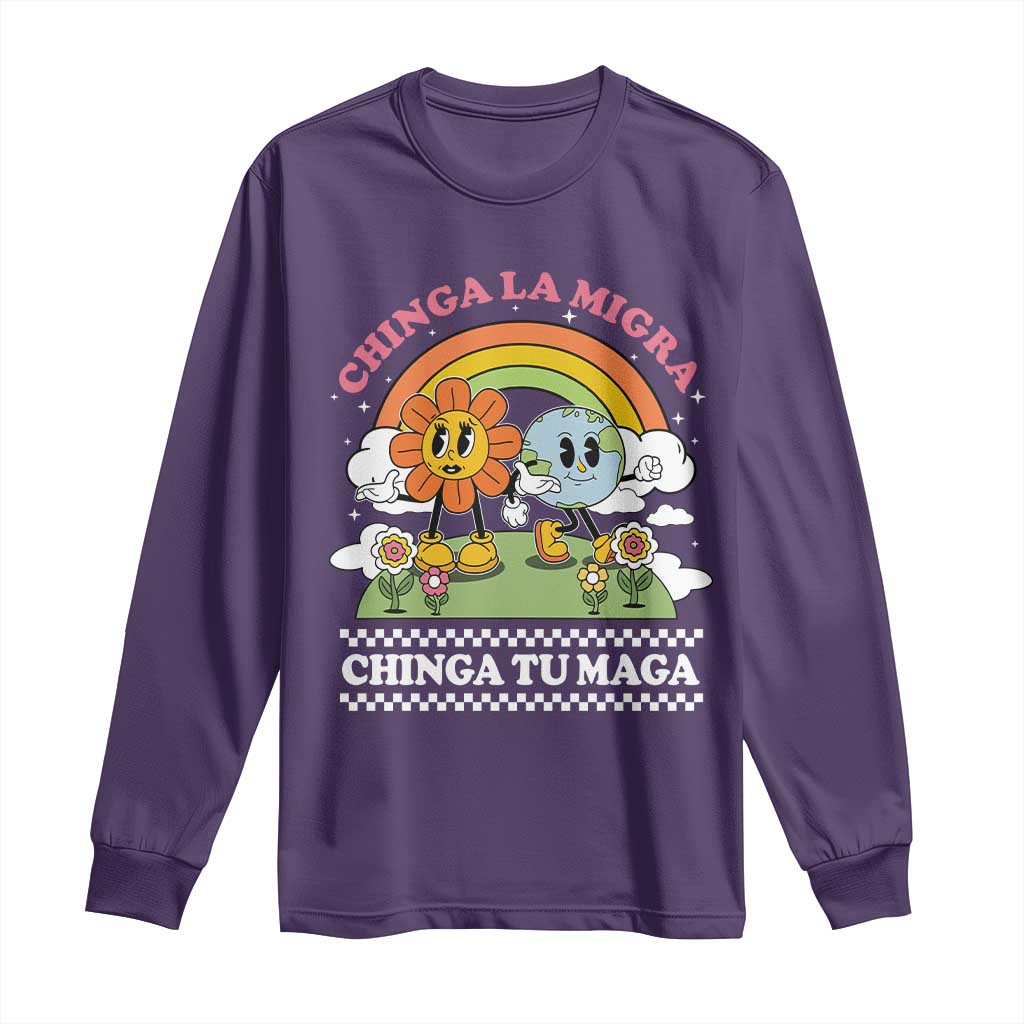 Chinga La Migra Chinga Tu Maga Long Sleeve Shirt Immigration Rights - Wonder Print Shop