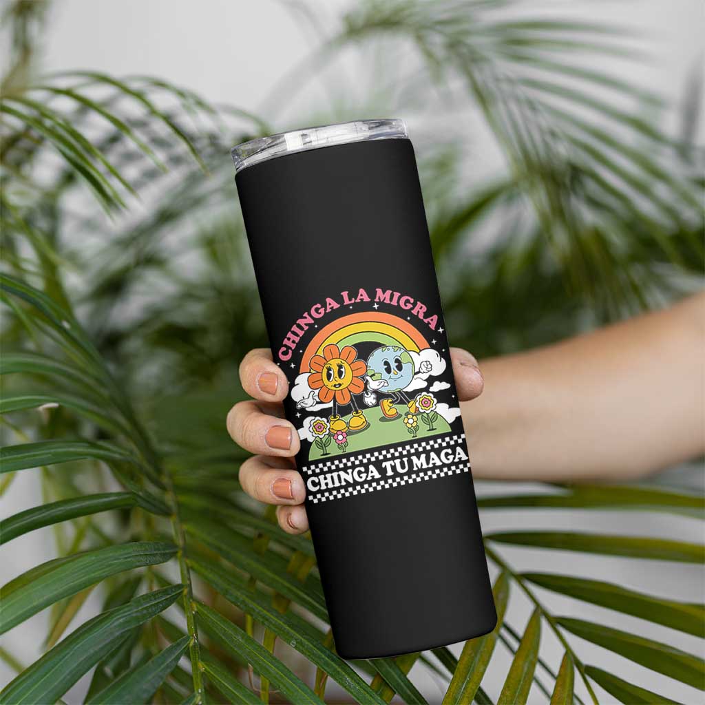 Chinga La Migra Chinga Tu Maga Skinny Tumbler Immigration Rights - Wonder Print Shop