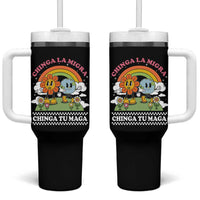 Chinga La Migra Chinga Tu Maga Tumbler With Handle Immigration Rights - Wonder Print Shop