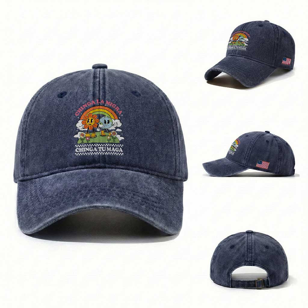 Chinga La Migra Chinga Tu Maga Washed Cotton Baseball Cap Immigration Rights