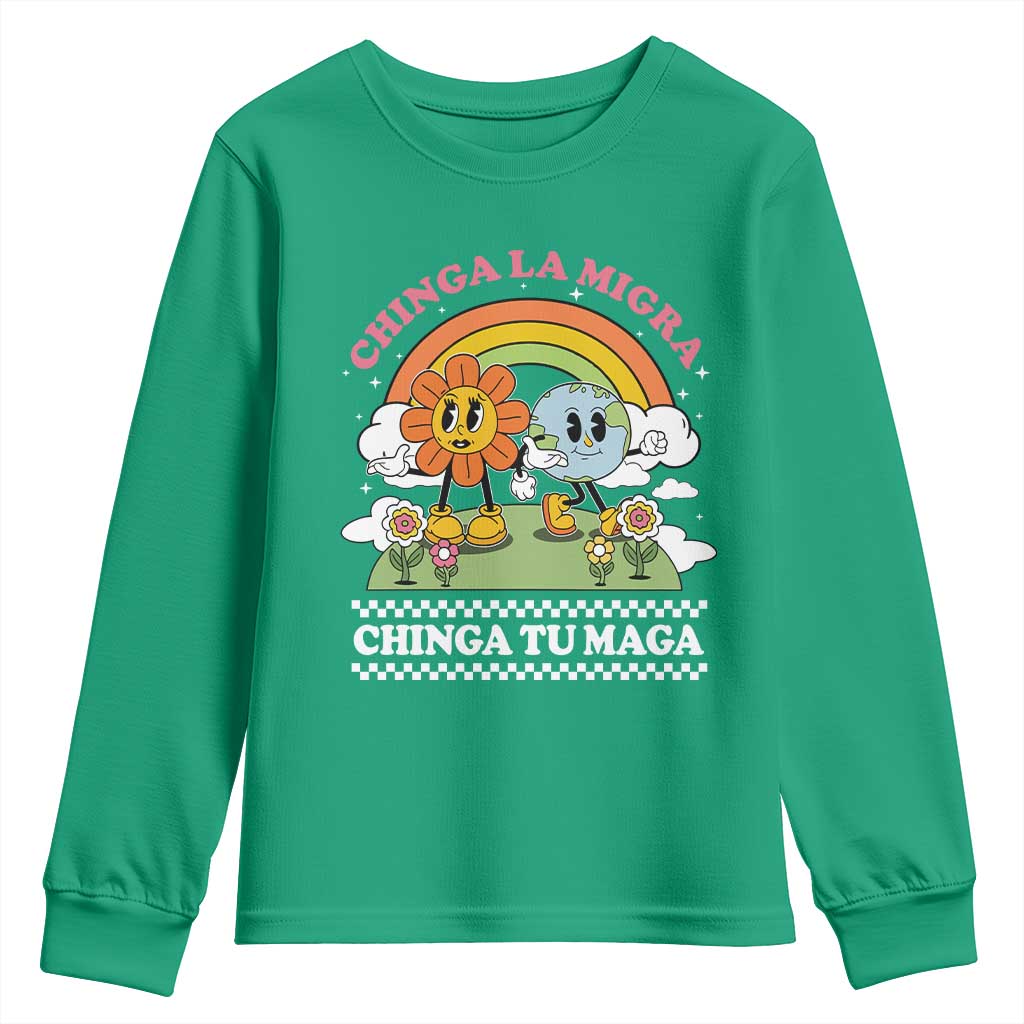 Chinga La Migra Chinga Tu Maga Youth Sweatshirt Immigration Rights - Wonder Print Shop