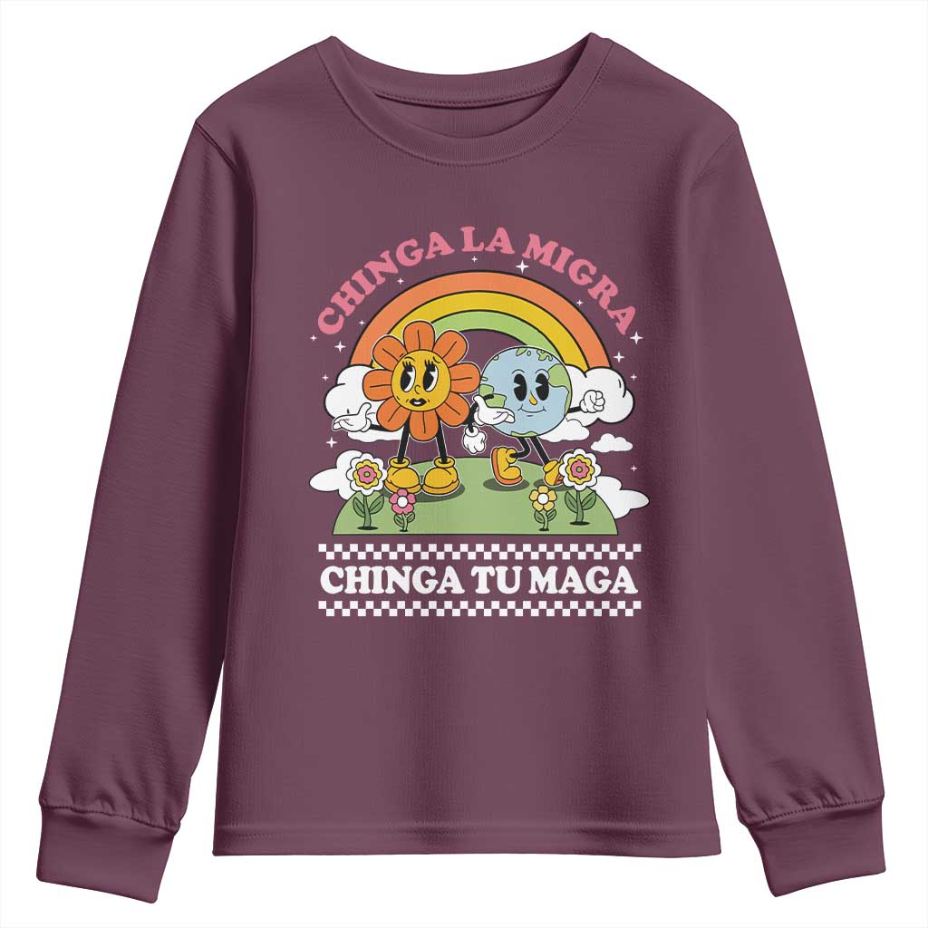 Chinga La Migra Chinga Tu Maga Youth Sweatshirt Immigration Rights - Wonder Print Shop