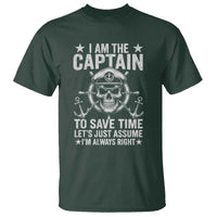 Funny Boat Captain T Shirt I Am The Captain To Save Time Lets Just Assume I Am Always Right - Wonder Print Shop