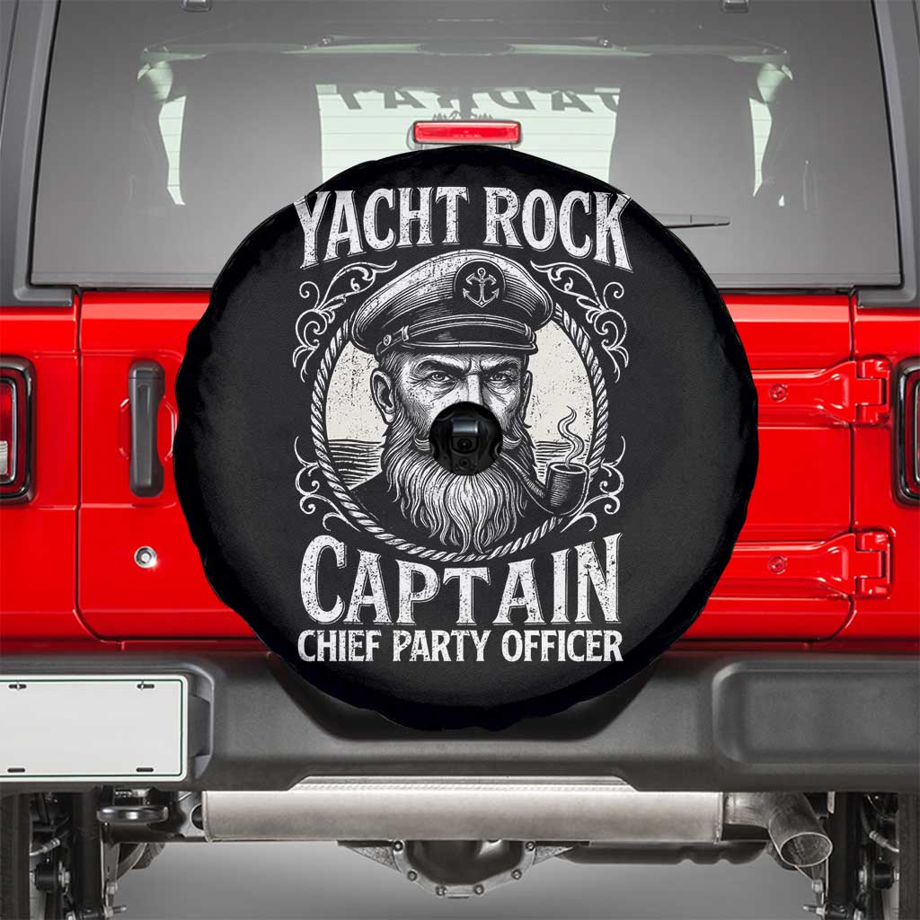 Funny Yacht Rock Captain Spare Tire Cover Chief Party Officer Pontoon Boat Sailor - Wonder Print Shop