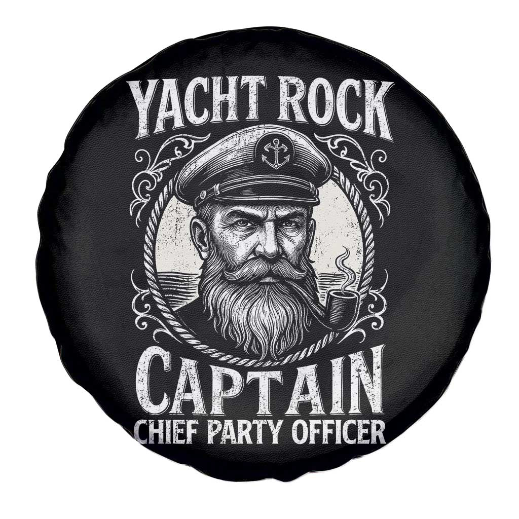 Funny Yacht Rock Captain Spare Tire Cover Chief Party Officer Pontoon Boat Sailor - Wonder Print Shop