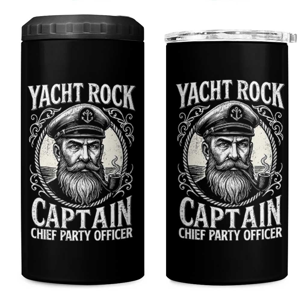 Funny Yacht Rock Captain 4 in 1 Can Cooler Tumbler Chief Party Officer Pontoon Boat Sailor - Wonder Print Shop