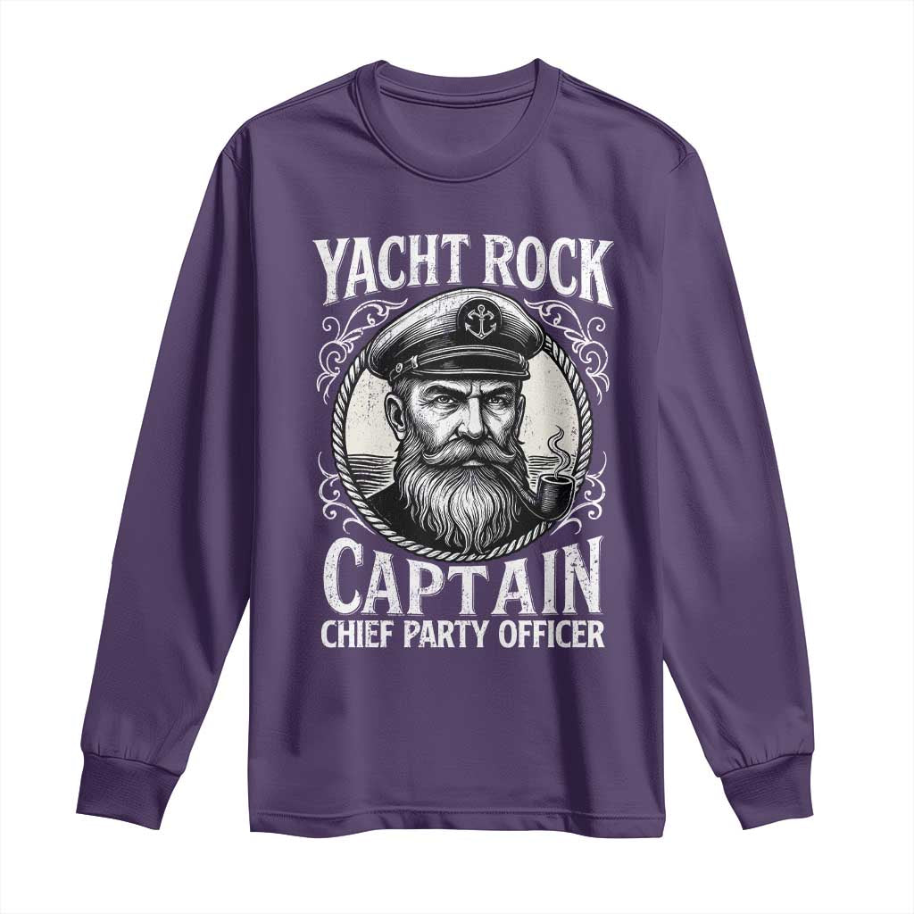 Funny Yacht Rock Captain Long Sleeve Shirt Chief Party Officer Pontoon Boat Sailor - Wonder Print Shop
