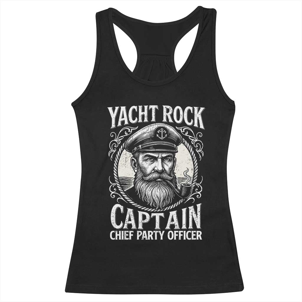 Funny Yacht Rock Captain Racerback Tank Top Chief Party Officer Pontoon Boat Sailor - Wonder Print Shop