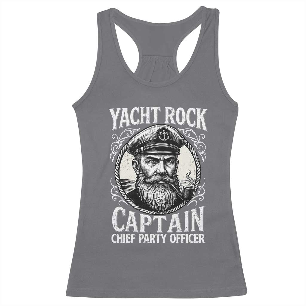 Funny Yacht Rock Captain Racerback Tank Top Chief Party Officer Pontoon Boat Sailor - Wonder Print Shop