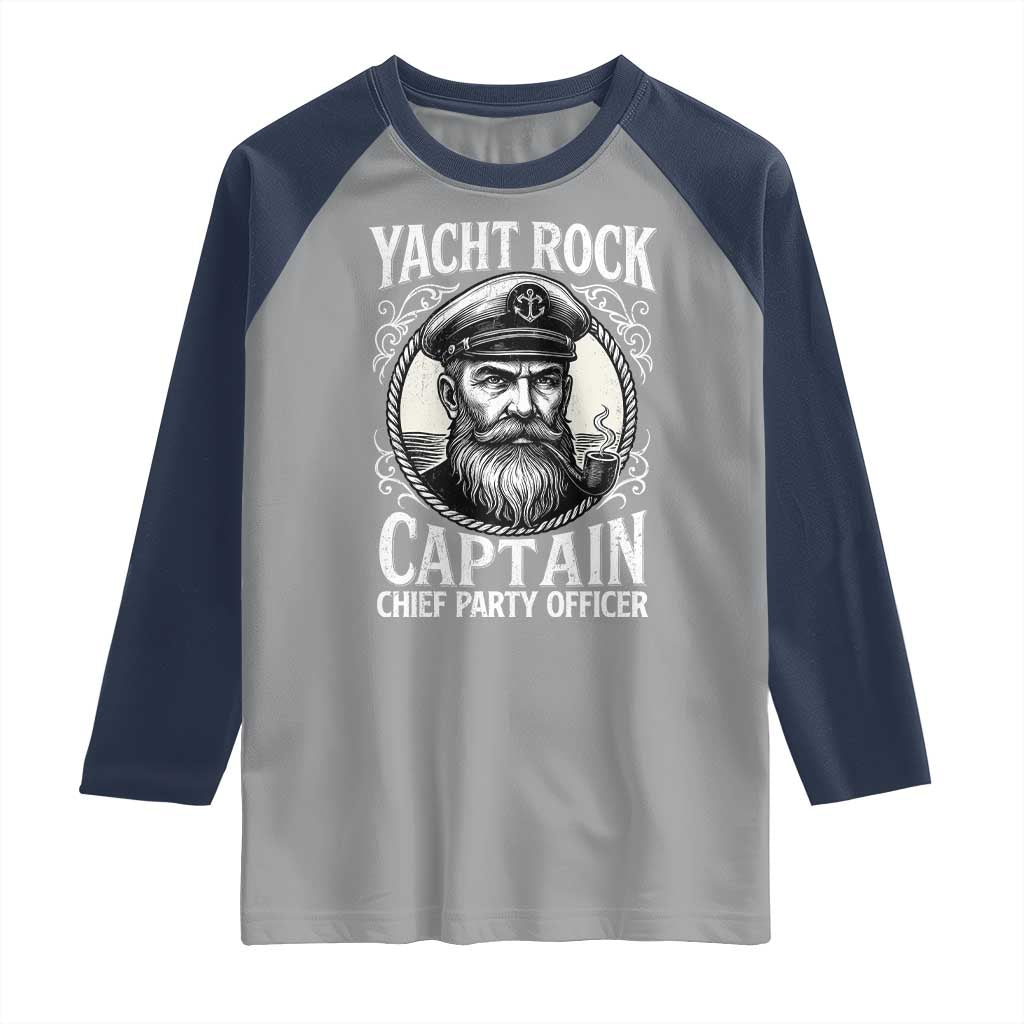 Funny Yacht Rock Captain Raglan Shirt Chief Party Officer Pontoon Boat Sailor - Wonder Print Shop
