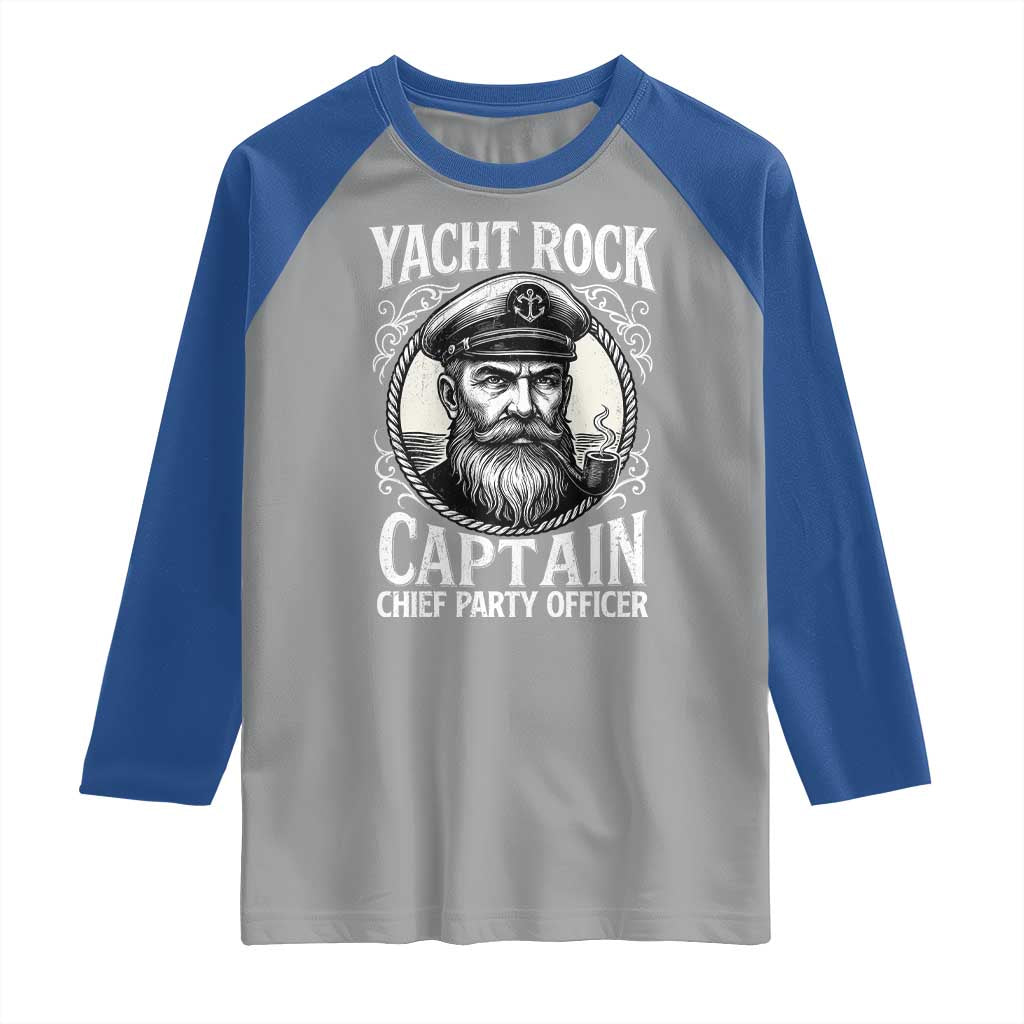 Funny Yacht Rock Captain Raglan Shirt Chief Party Officer Pontoon Boat Sailor - Wonder Print Shop