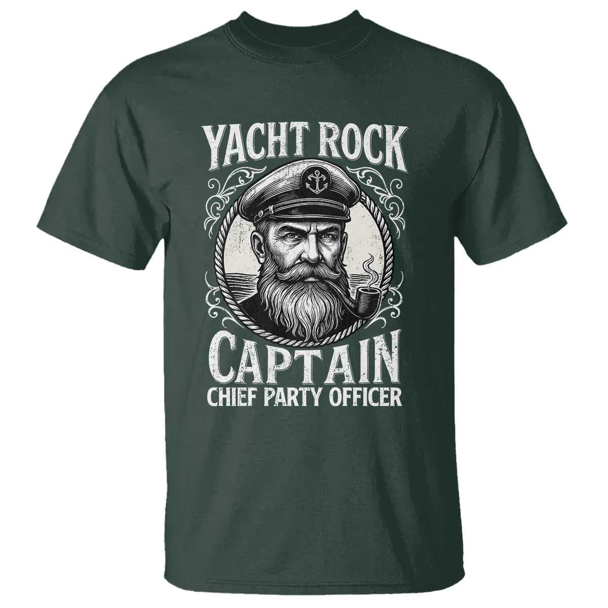 Funny Yacht Rock Captain T Shirt Chief Party Officer Pontoon Boat Sailor - Wonder Print Shop