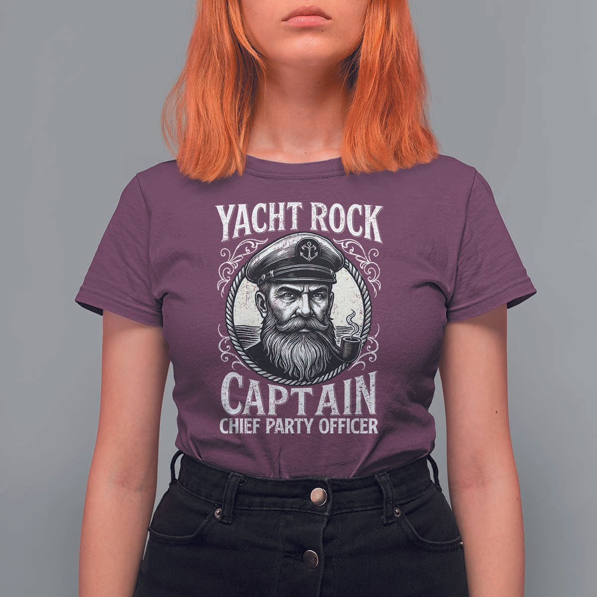 Funny Yacht Rock Captain T Shirt For Women Chief Party Officer Pontoon Boat Sailor - Wonder Print Shop