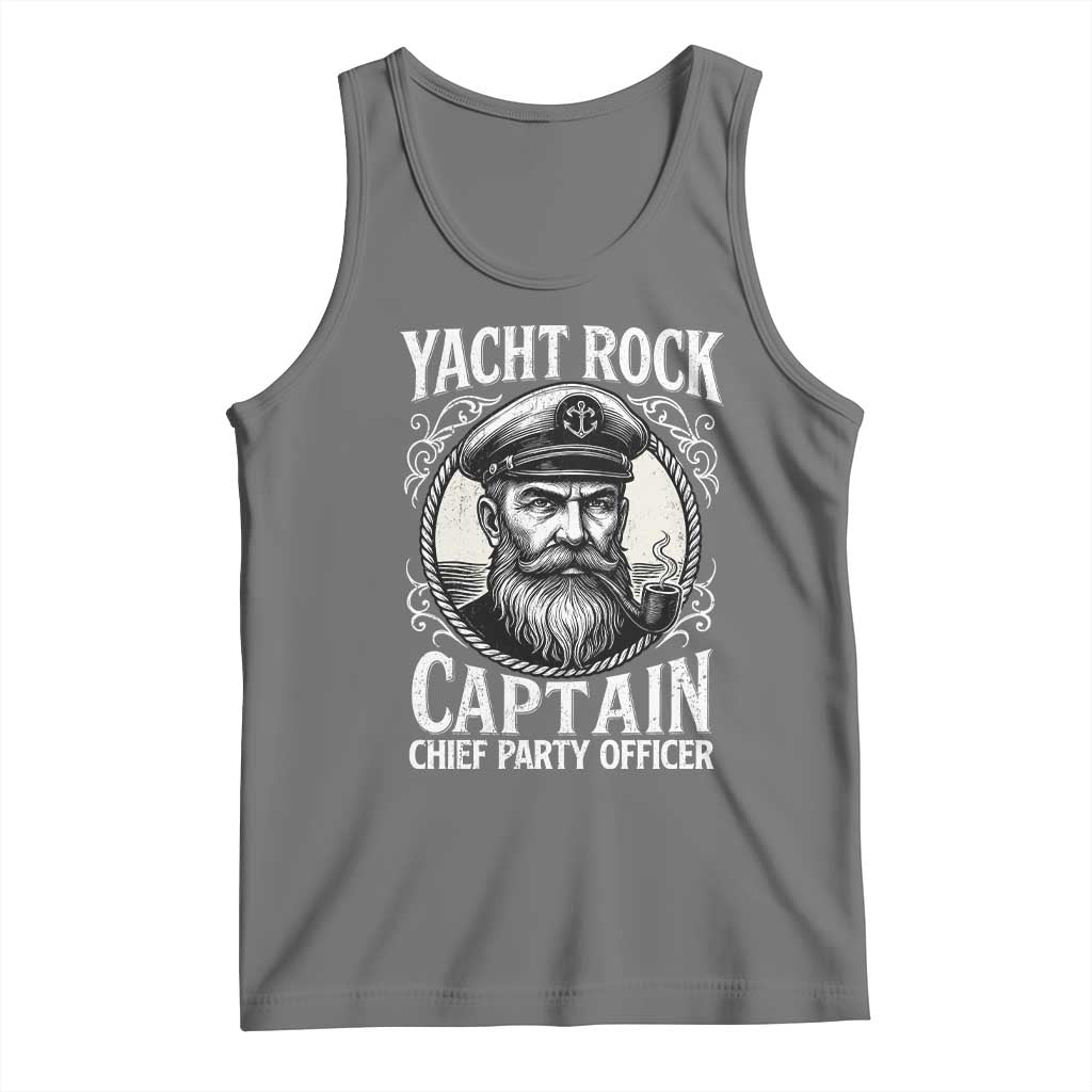 Funny Yacht Rock Captain Tank Top Chief Party Officer Pontoon Boat Sailor - Wonder Print Shop