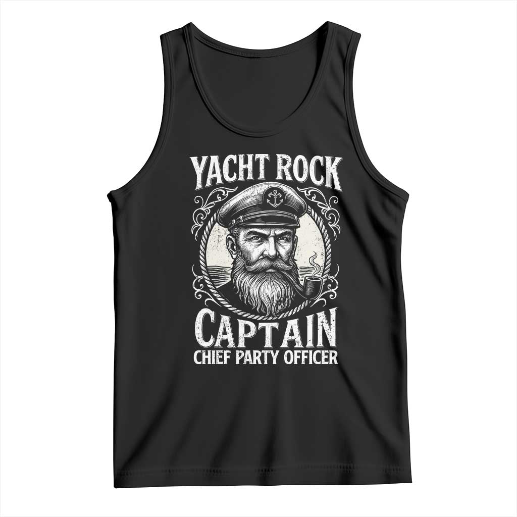 Funny Yacht Rock Captain Tank Top Chief Party Officer Pontoon Boat Sailor - Wonder Print Shop