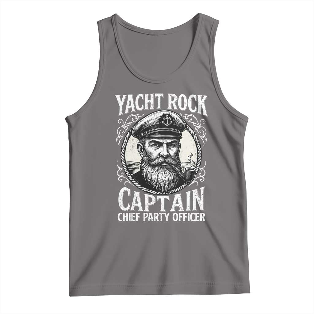 Funny Yacht Rock Captain Tank Top Chief Party Officer Pontoon Boat Sailor - Wonder Print Shop