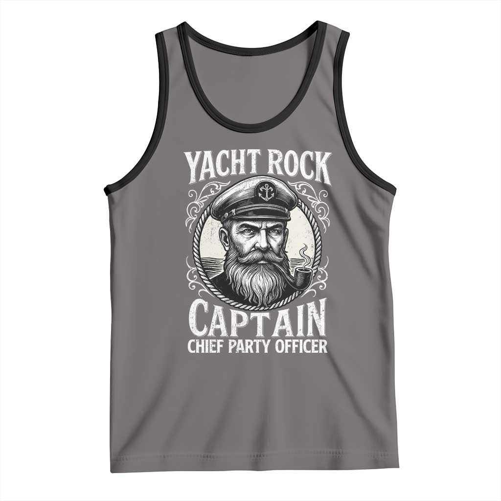 Funny Yacht Rock Captain Tank Top Chief Party Officer Pontoon Boat Sailor - Wonder Print Shop