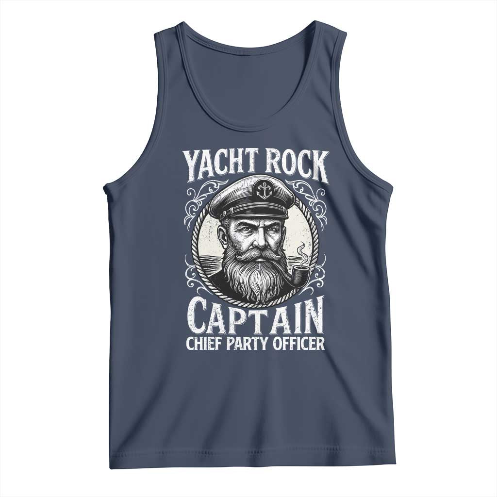 Funny Yacht Rock Captain Tank Top Chief Party Officer Pontoon Boat Sailor - Wonder Print Shop