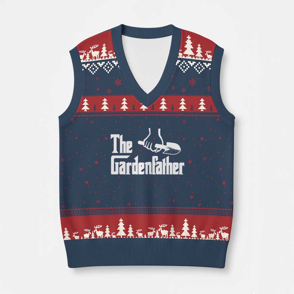 The Gardenfather V-Neck Knit Sweater Vest Gardener Parody Gardening Fathers Day - Wonder Print Shop