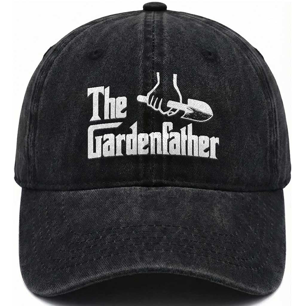 The Gardenfather Washed Cotton Baseball Cap Gardener Parody Gardening Fathers Day
