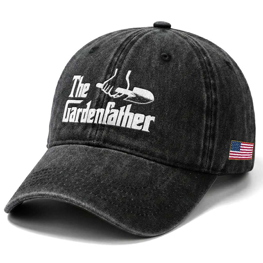 The Gardenfather Washed Cotton Baseball Cap Gardener Parody Gardening Fathers Day