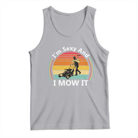 Funny I Am Sexy And I Mow It Tank Top Lawn Mowing Mower Dad - Wonder Print Shop