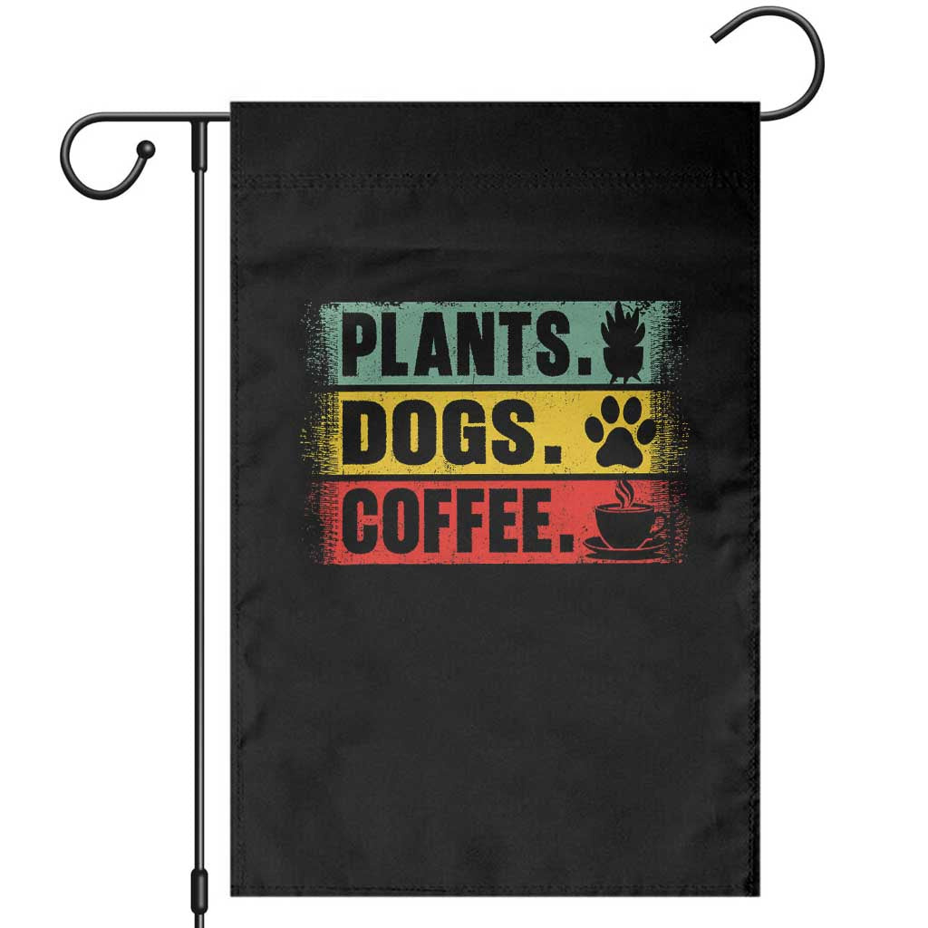 Plants Dogs Coffee Garden Flag Retro Gardening And Dog Lover - Wonder Print Shop