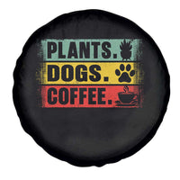 Plants Dogs Coffee Spare Tire Cover Retro Gardening And Dog Lover - Wonder Print Shop