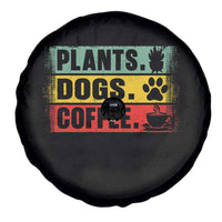 Plants Dogs Coffee Spare Tire Cover Retro Gardening And Dog Lover - Wonder Print Shop