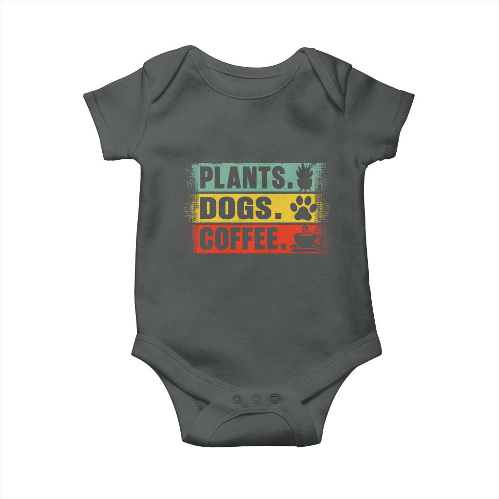 Plants Dogs Coffee Baby Onesie Retro Gardening And Dog Lover - Wonder Print Shop