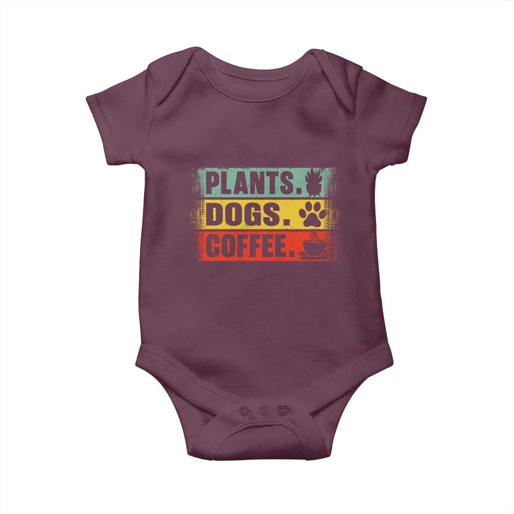 Plants Dogs Coffee Baby Onesie Retro Gardening And Dog Lover - Wonder Print Shop