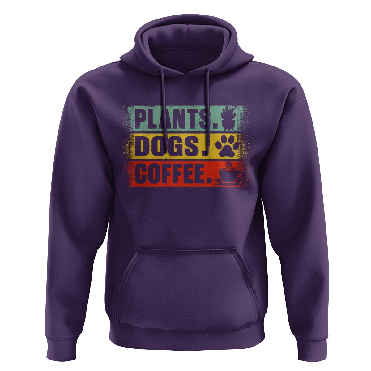 Plants Dogs Coffee Hoodie Retro Gardening And Dog Lover - Wonder Print Shop