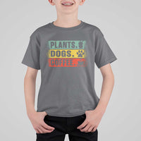 Plants Dogs Coffee T Shirt For Kid Retro Gardening And Dog Lover - Wonder Print Shop