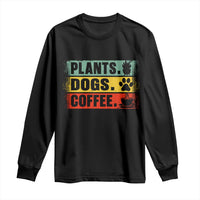 Plants Dogs Coffee Long Sleeve Shirt Retro Gardening And Dog Lover - Wonder Print Shop