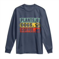 Plants Dogs Coffee Long Sleeve Shirt Retro Gardening And Dog Lover - Wonder Print Shop