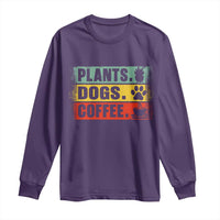 Plants Dogs Coffee Long Sleeve Shirt Retro Gardening And Dog Lover - Wonder Print Shop