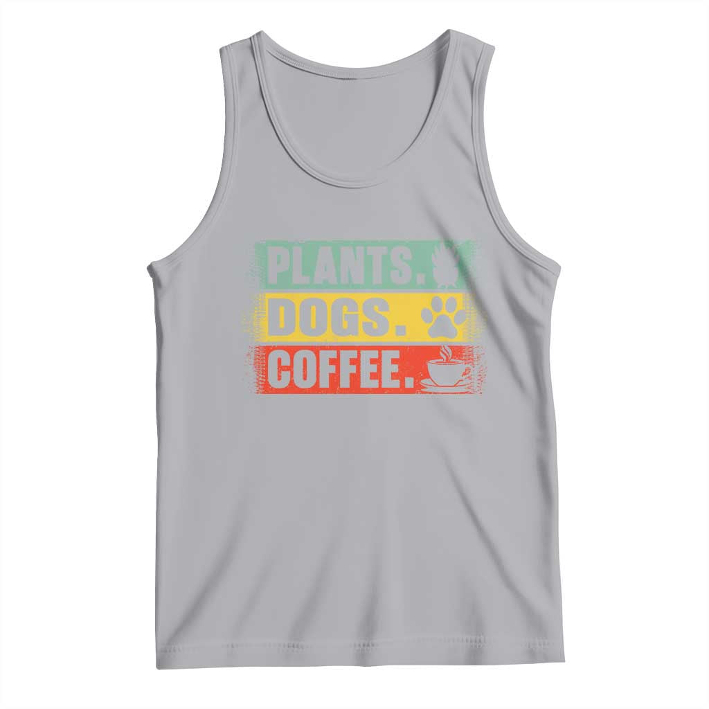Plants Dogs Coffee Tank Top Retro Gardening And Dog Lover - Wonder Print Shop
